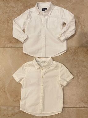 H&M Short Sleeve Kids Dress Shirt & Children’s Place Long Sleeve Button-Down